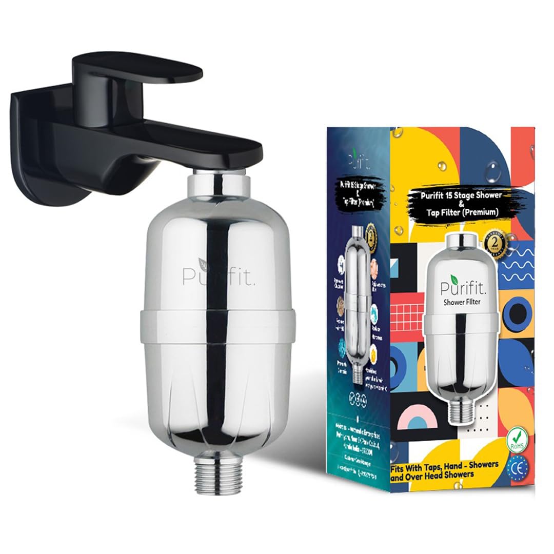 Purifit Shower and Tap Filter for Hard Water| Water Softener (Classic)