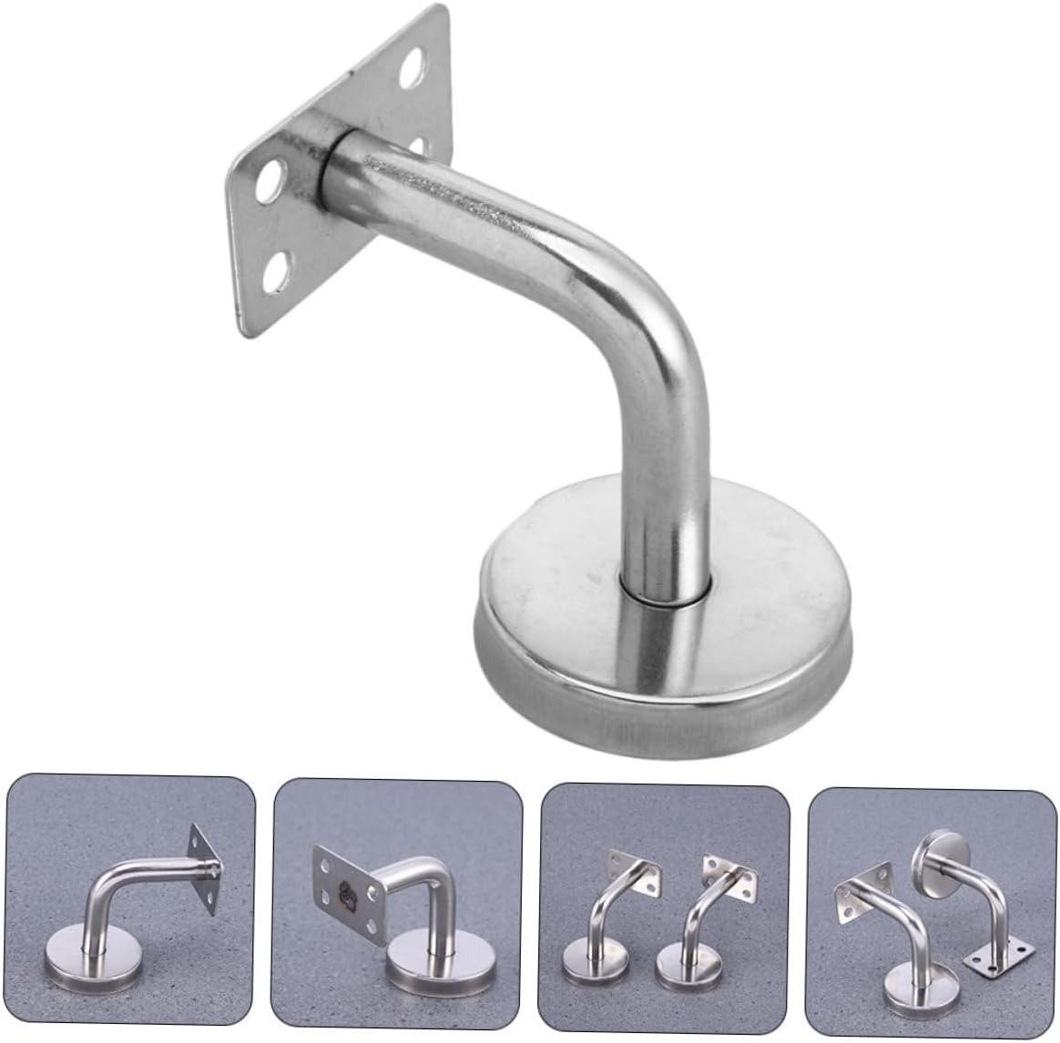TEHAUX 4pcs Stainless Steel Handrail Bracket Support for Stair Railing Modern Design for Stability and Aesthetic Appeal