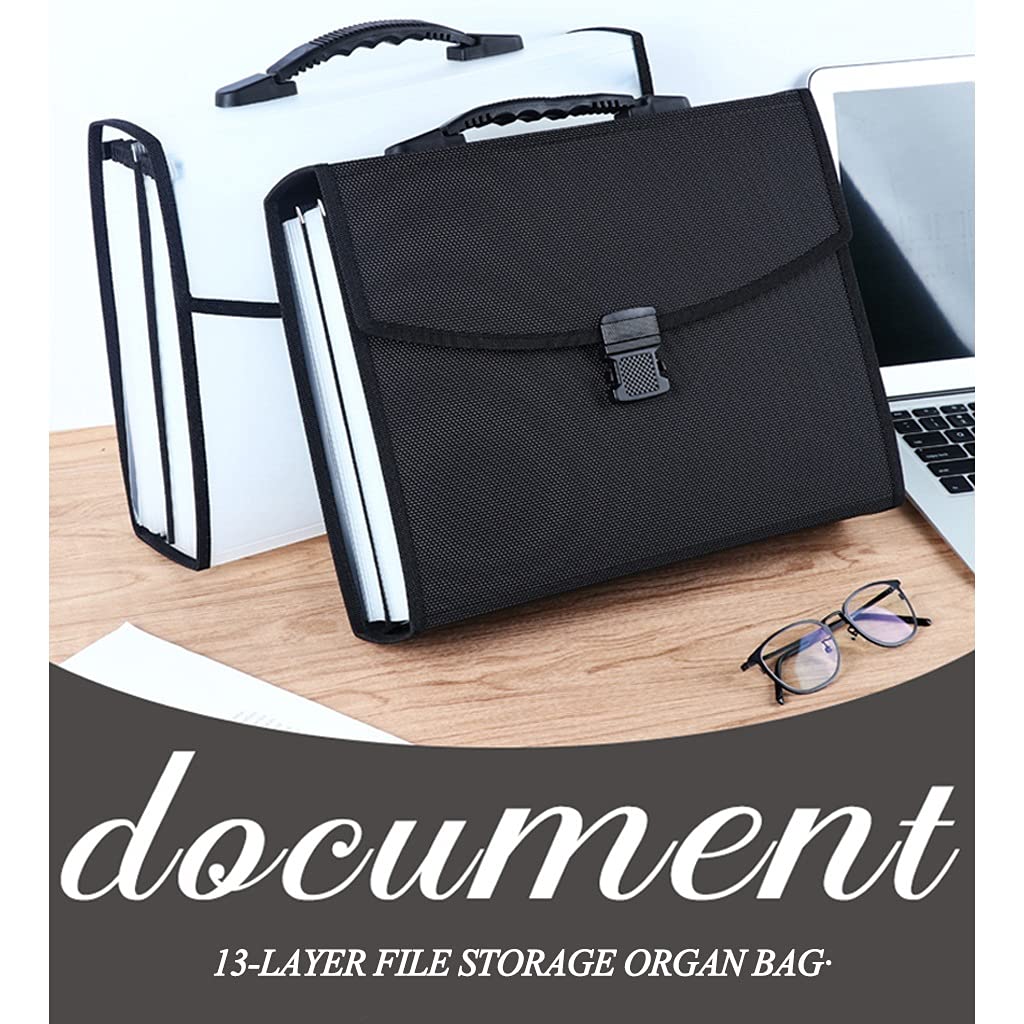 Carpeta Clasificadora Acordeon Tapa Dura, Bolsas para Documentos A Prueba De Agua, Carpeta De Archivos Expandible con Cubierta Expandible, Caja De Llenado Portátil De Tamaño A4