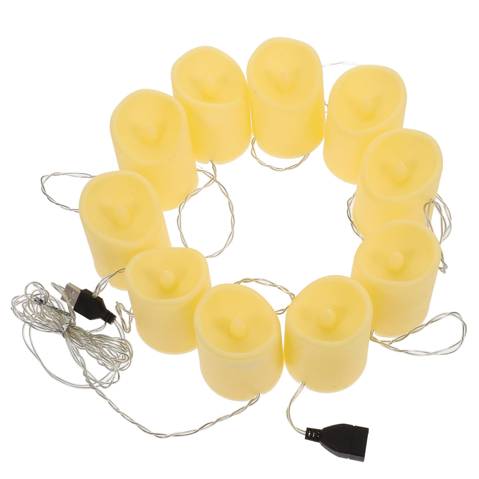 Luces LED de vela sin llama lámparas de simulación brillante USB para bodas 8