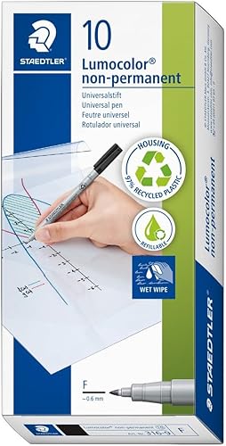 Staedtler Feutre Lumocolor non-permanent, encre soluble dans l'eau, convient à p
