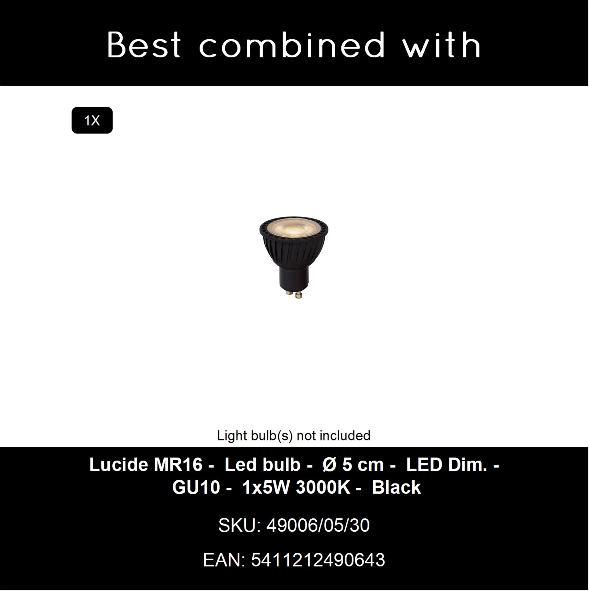 LUCIDE TRACK FLORIS Lámpara colgante - Sistema de carril monofásico/Iluminación con rieles - 1xGU10 - Blanco (Extensión)