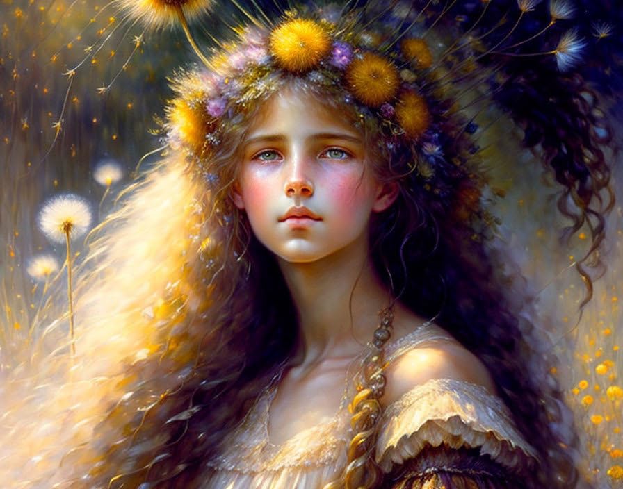 Toile fille pissenlit SERENDIPITP pour habiller un grand mur vide