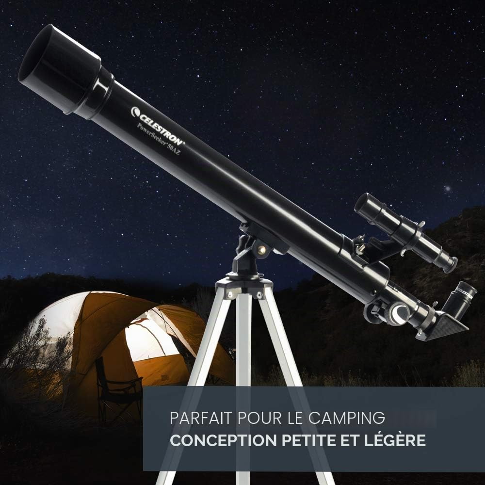 Celestron 21039 PowerSeeker 50AZ Refractor Telescope, Black