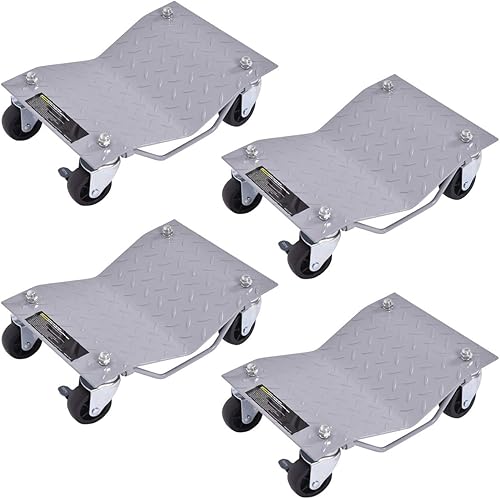 Paquete de 4 ruedas Dolly Dolly, 4 unidades de ruedas de 6000 libras de capacidad, patines de neumáticos resistentes, juego de 4 ruedas para