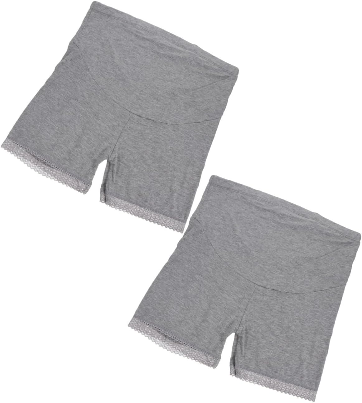 2pcs Pregnancy Pants Cotton Women Underwear Maternity Pants Elastic Waist Non-slip High-waist Briefs Grey