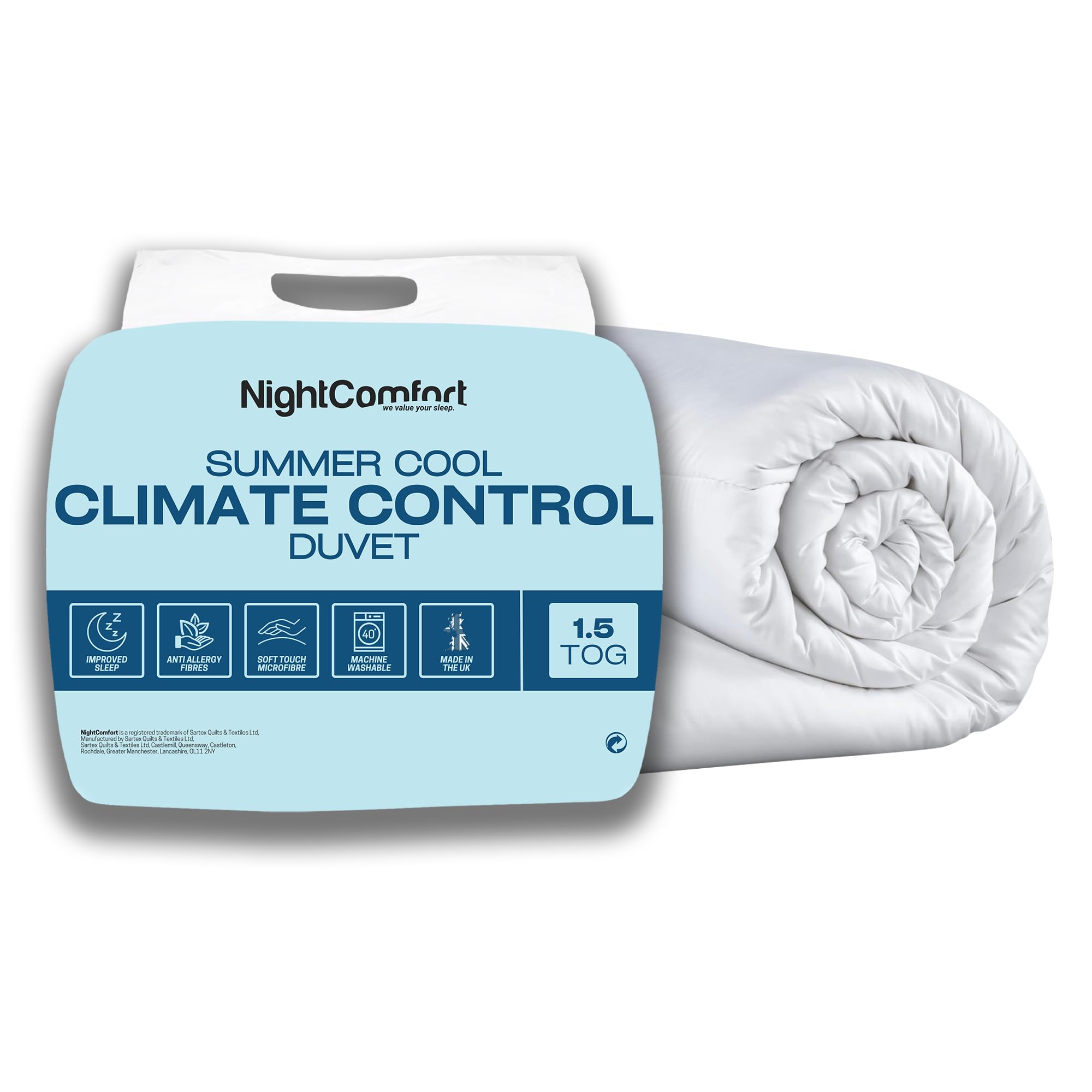 Night Comfort Anti Allergy Summer Breeze Luxury Microfibre Light Hollowfibre Duvet (1.5 Tog, SuperKing)