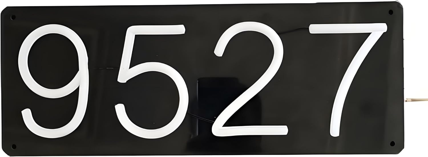 Illuminated House Numbers Powered by Solar or USB: Custom Vertical & Horizontal Address Signs Lighted Number Signs Street Address Number Plaque 5 Inch Tall Address Numbers (3 numbers/letters, Custom)