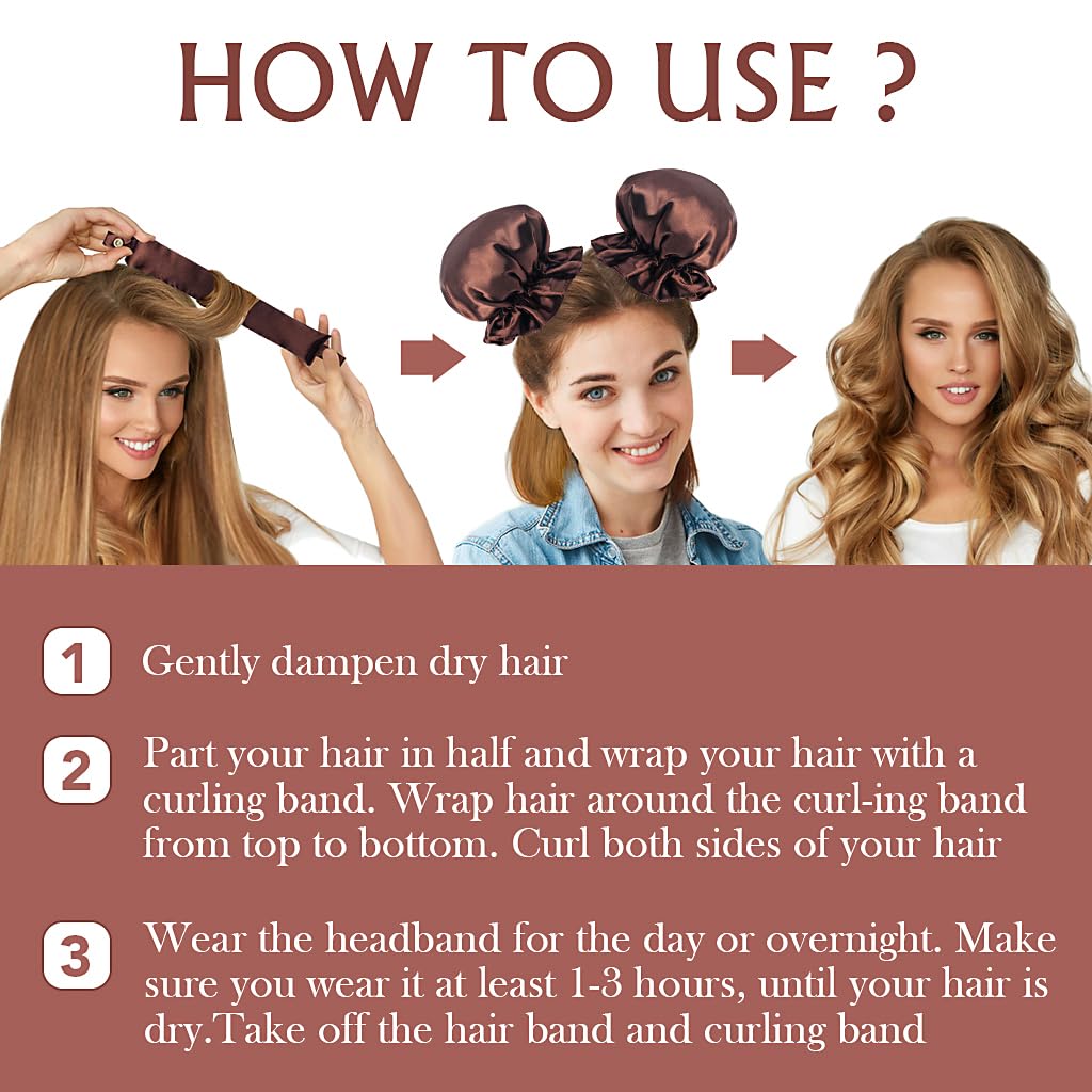 Heatless Hair Curlers, No Heat Curling Rod With Soft Satin Caps for Long & Medium Hair - Image 3