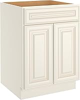 Vista 1 de LOVMOR Armarios de base de cocina, armario de almacenamiento aparador, gabinete de entrada con 1 cajón y estante ajustable, 24 pulgadas de ancho x