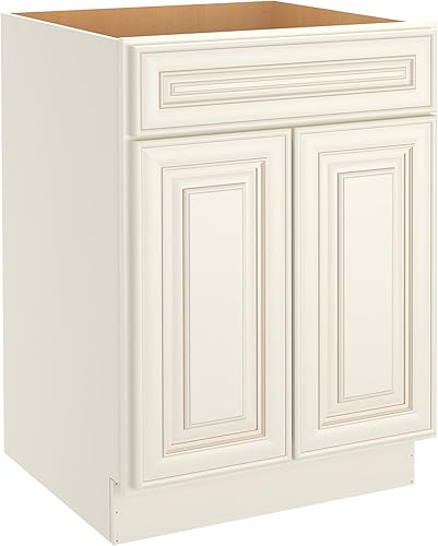 LOVMOR Armarios de base de cocina, armario de almacenamiento aparador, gabinete de entrada con 1 cajón y estante ajustable, 24 pulgadas de ancho x