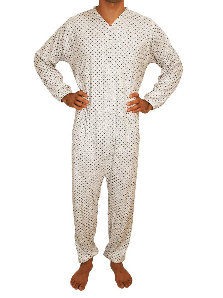 ZANI LUIGI ANGELO Pijama completo de invierno para hombre y mujer, manga larga con cremallera trasera, 100 % algodón, fabricado en Italia