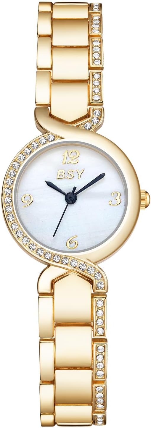 BOSHIYA Silver Watches for Women Classic Business Analog Quartz Women Watch with Stainless Steel Band Waterproof Ladies Dress Watch