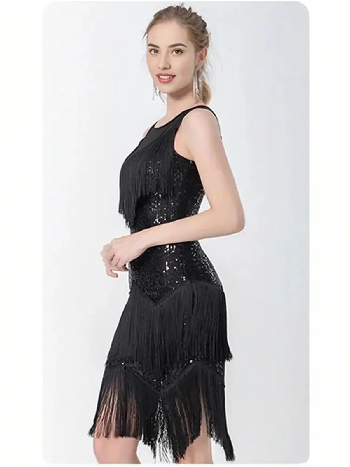 Latin-Tanzkleid mit Fransen Latein-Tanzkleid for Damen, Fransen, Pailletten, Flapper-Ballsaal-Kleider, Quaste für Aufführung