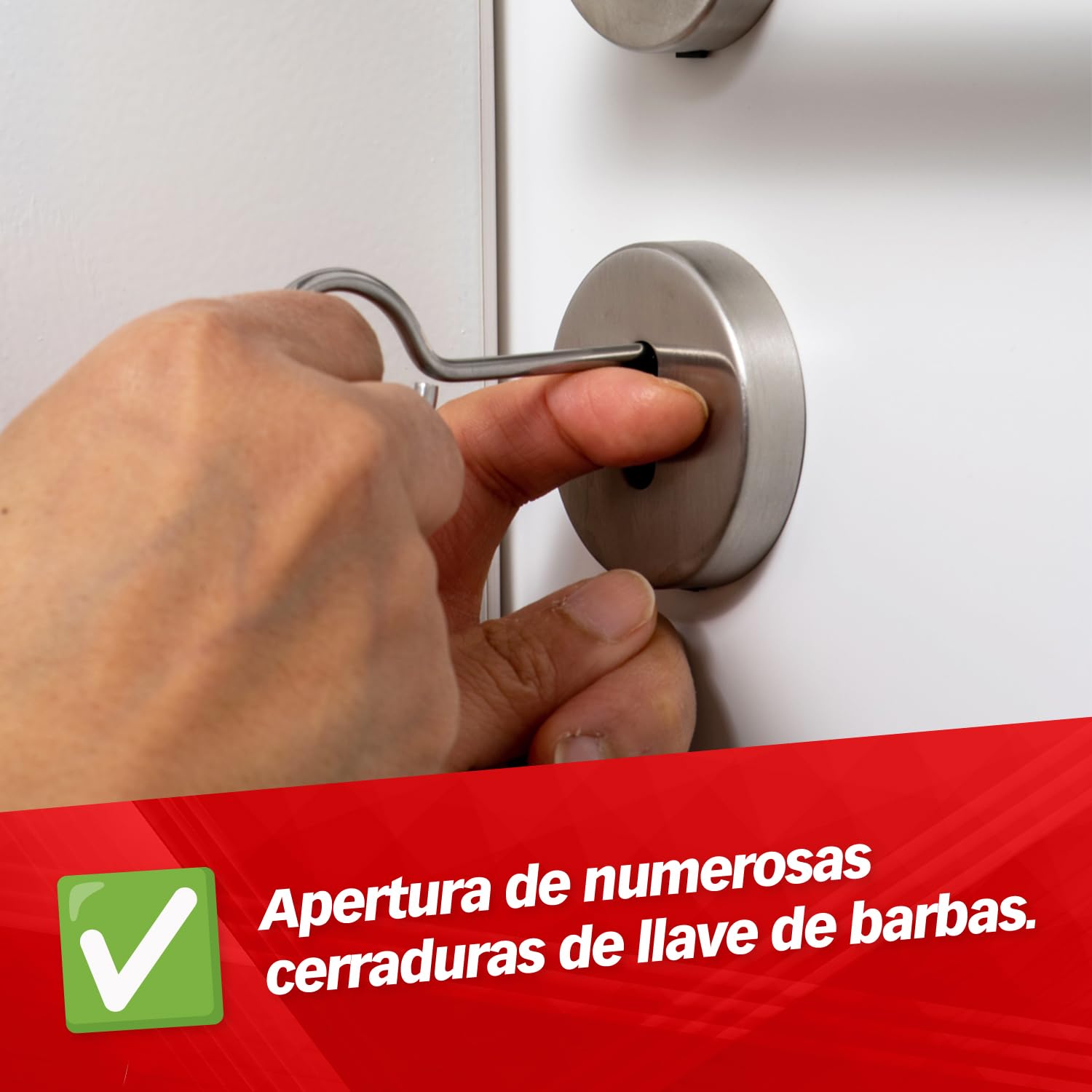 MULTIPICK Juego de ganzúas profesionales - [8 unidades fabricadas en Alemania] Llave universal – Abre casi cualquier puerta – Juego de ganzúas de barba, herramienta de apertura de dirichetet, llave
