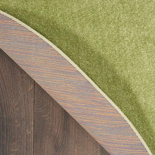 image for Nourison Essentials Indoor/Outdoor Green 4' x Round Area Rug, Easy Cle