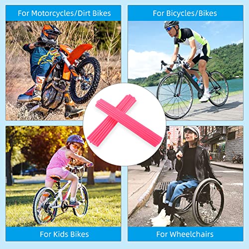 Image of Spoke Skins Spoke Covers: 8-21 inch Rims Protector & Decoration for Dirt Bike | Bike | Bicycle | Wheelchair | Motorcycle - 72Pcs