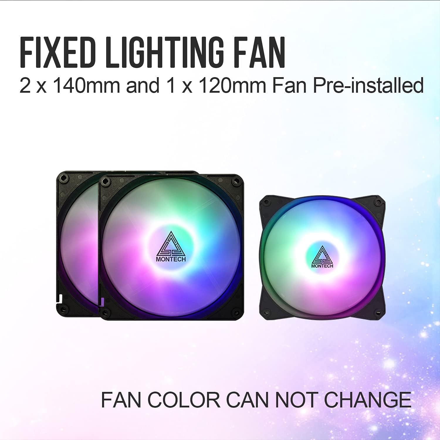 Pre-installed Rainbow LED Fans