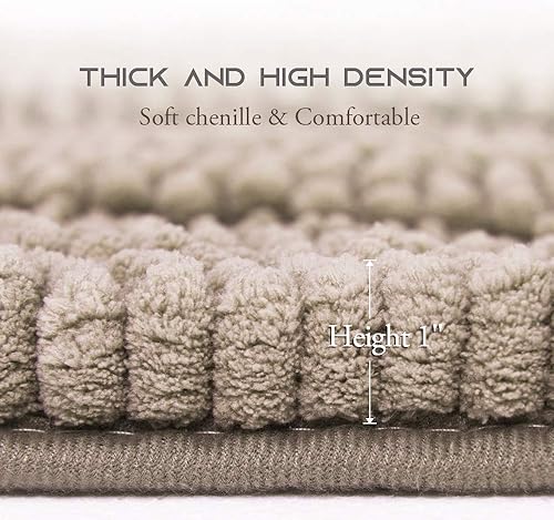 Vista 92 de NICETOWN Tapetes de baño antideslizantes (verde cáscara, 20 x 32 + 17 x 24 pulgadas)