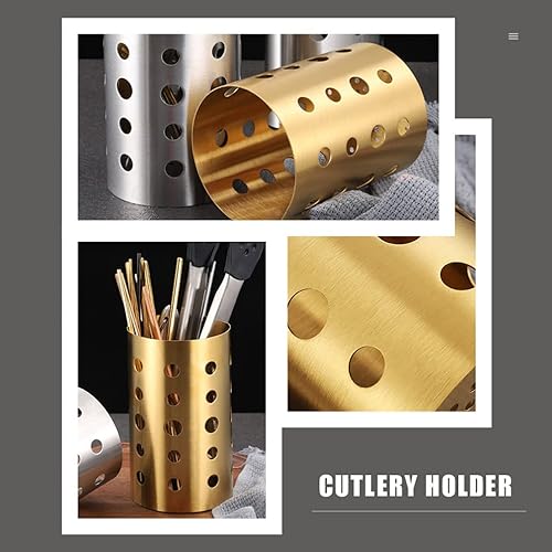 Miniatura 5 de NERDOH Soporte para utensilios de cocina de acero inoxidable, soporte para palillos, soporte para cubiertos, cuchara y tenedor, organizador de