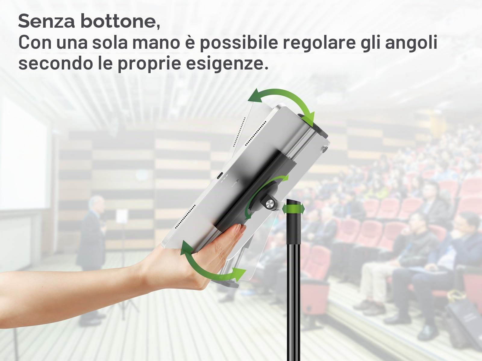 elitehood Supporto Tablet in Alluminio, Supporto da Pavimento iPad Pieghevole - 65" Regolabile in Altezza, Porta Tablet Treppiede per iPad Pro 12.9, Pad Air, Mini 2 3 4, iPhone e Tablet da 4.7–13"