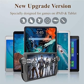 荒野行動 PUBG コントローラー ゲームパッド 荒野行動 PUBG Mobile iPadコントローラー タブレット用PUBGコントローラー PUBG モバイル ゲームパッド 5.5〜12.9インチのiPad/Androidタブレットに対応 6本指 ゲームjoyスティックトリガー 高感度射撃ボタン 高速射撃 照準 スクリーンに クリック感 電源ボタンと干渉しない 無段階調整 手触りいい