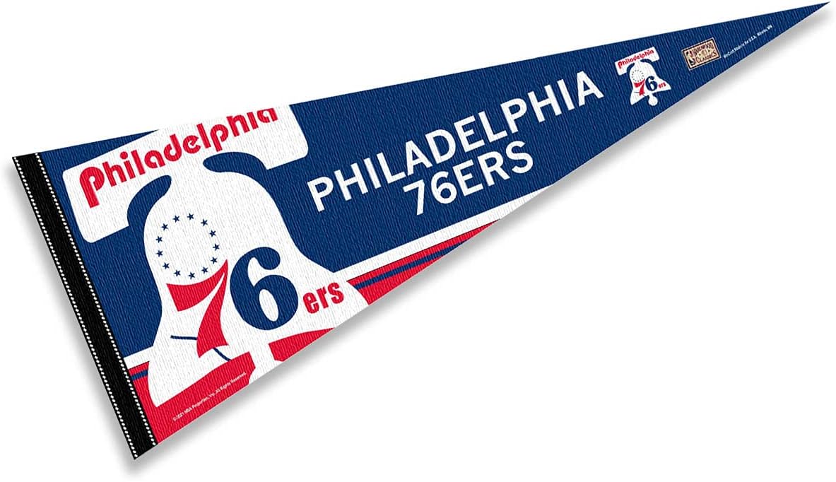 WinCraft Philadelphia 76ers Throwback Retro Vintage Pennant Flag : Sports & Outdoors