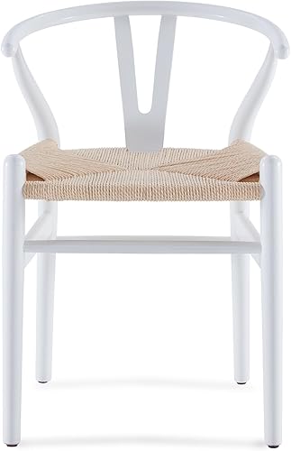 Miniatura 4 de STARY Sillas de comedor de madera Wishbone de mediados de siglo, modernas de madera para tu casa de playa, totalmente montadas, color blanco, juego