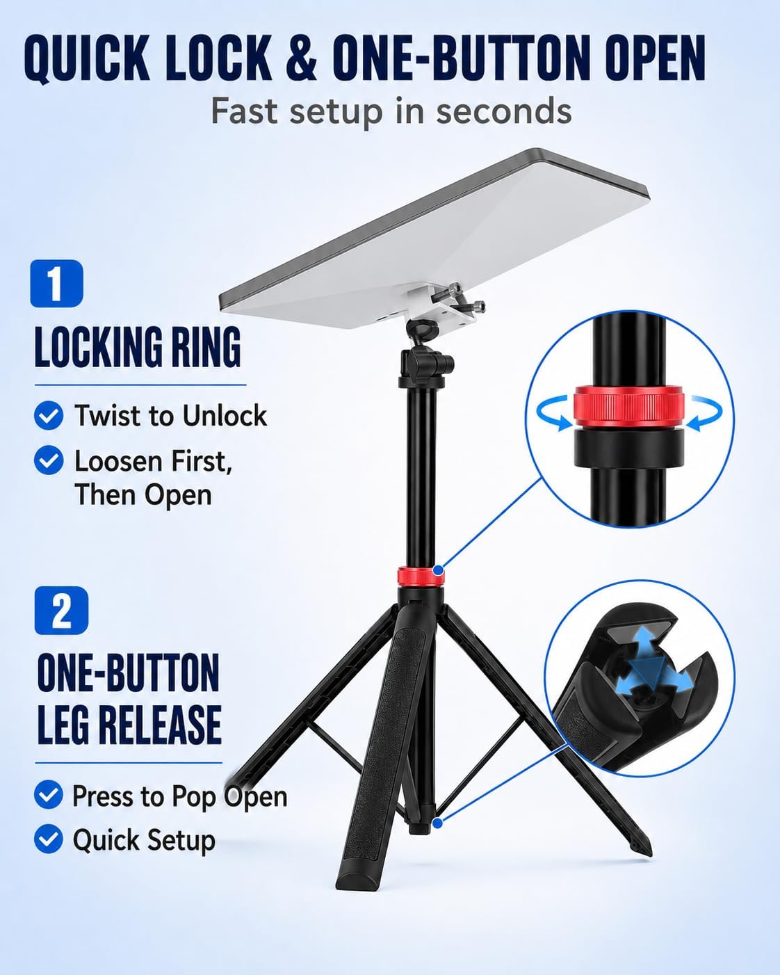 Starlink Mini Tripod Stand Mount, 360° Rotating Portable for Camping