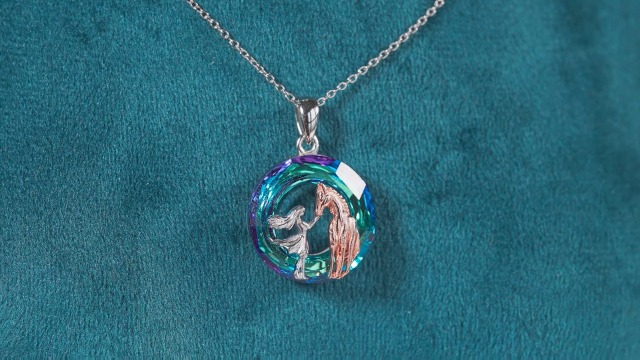 Collar De Cadena De Plata De Ley Con Dije De Caballo, Collar De