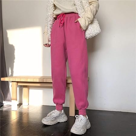 SHENSHI Pantaloni da Jogging Donna,Pantaloni Larghi con Coulisse in Pile  per Sport Streetwear Rossi : Amazon.it: Sport e tempo libero