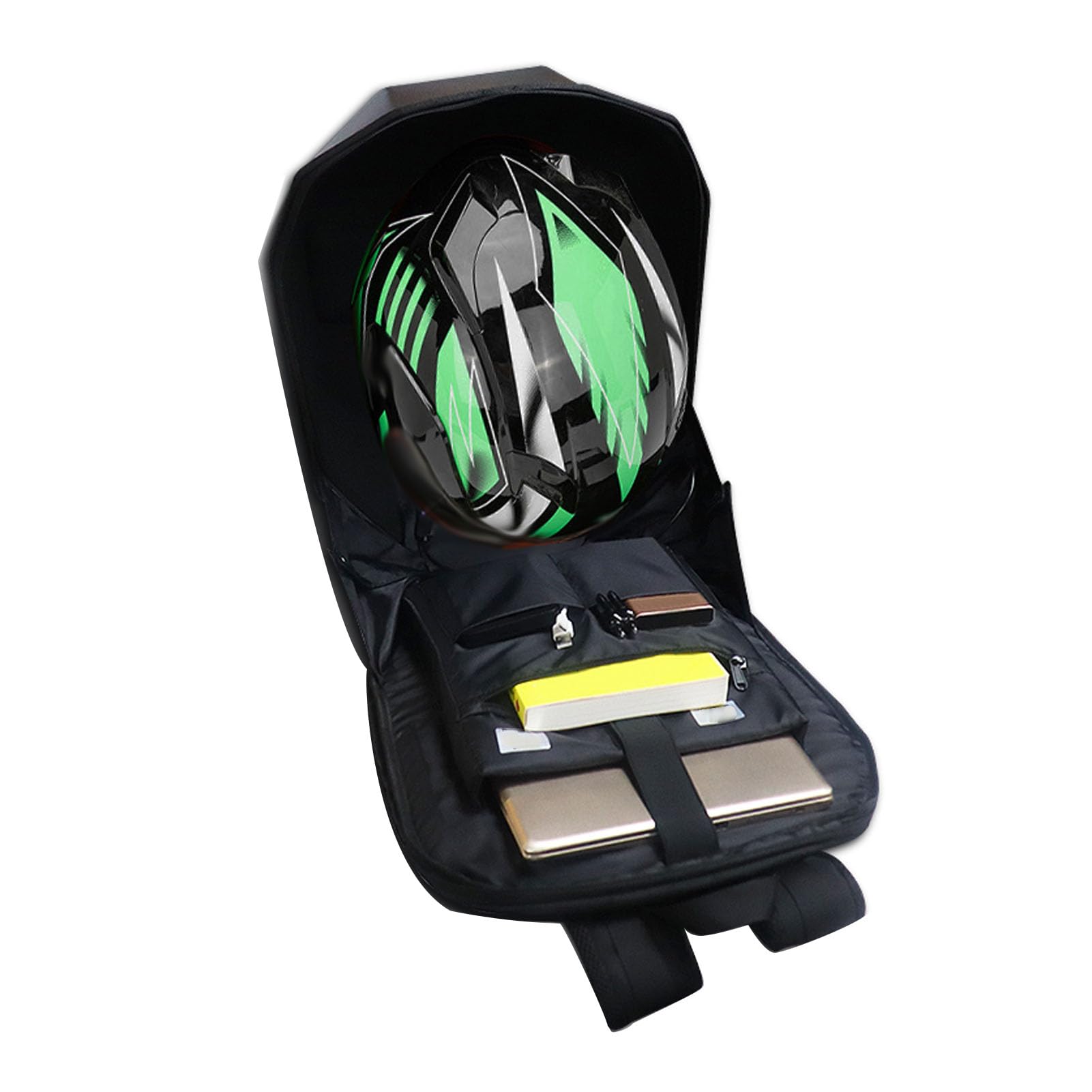 LiebeWH 48x48 LED-Rucksack, APP-gesteuert, wasserdicht, für Motorrad | Individuelle Text-GIFs per App, ABS-Hülle, 17-Zoll-Fach, USB-Betrieb, verstellbare Gurte+Brustgurt für Touren
