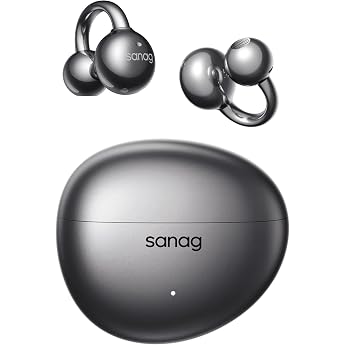 SANAG S7SUltra Open Ear Headphones Clip-On Earbuds Wireless Dyna HiFi Bluetooth 6.0 40H Playtime IP67 Waterproof 4g ENC Noise Cancelling for Calls Secure Hold for Running Cycling