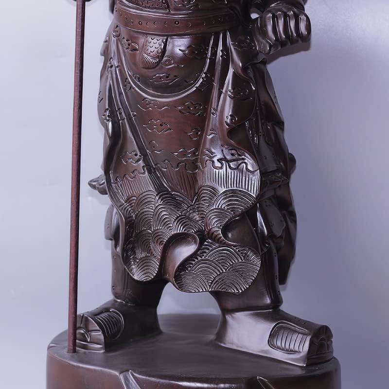 Mascot Wooden Crafts Wood Carving Art Wood Decoration Artwork 黑檀工艺品雕刻摆件木复古礼品 武圣关公 武财神(黑檀站立关公120公分)