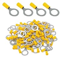 Vista 14 de ANGSTROM Terminales de anillo de perno de 1/4", conectores de crimpado eléctricos aislados, 100 piezas (22-16ga rojo)