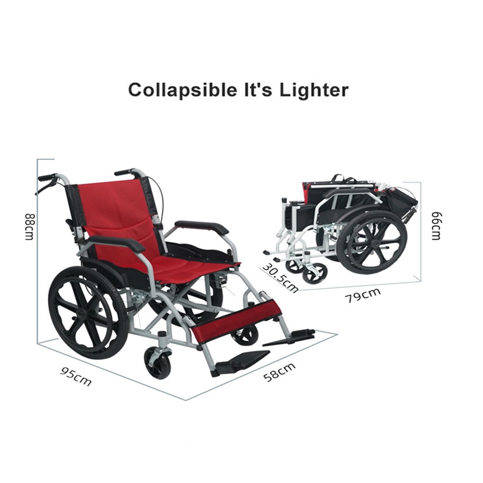 Silla De Ruedas Plegable Ligera 12kg - Para Mayores Y Adultos Con Frenos Seguridad, Todo Terreno Y Respaldo Ajustable Para Playa/Ciudad