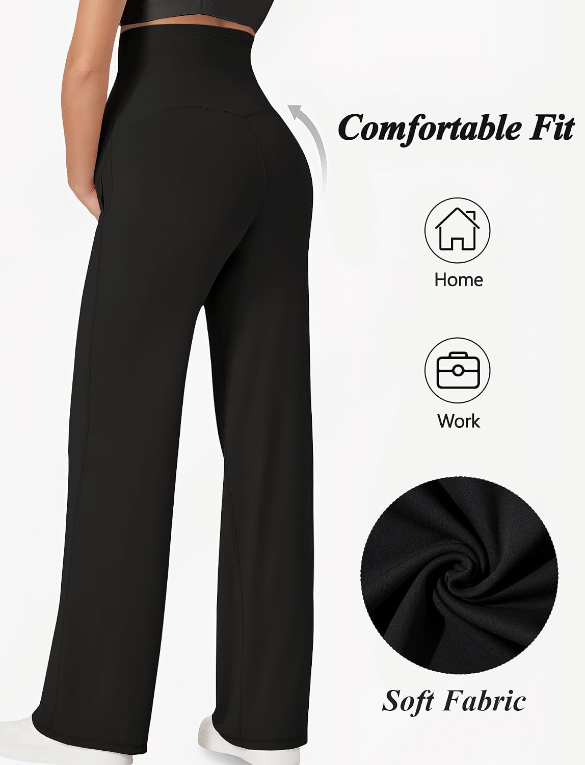 Women's Maternity Pants Straight Leg Lounge Pregnancy Sweatpants Stretchy Over The Belly Pant with Pockets S-XL