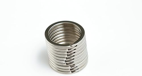 Miniatura 18 de Llaveros planos divididos a granel, resistente y resistente para automóvil, hogar, anillo de metal grande para perro, cordón para escuela, oficina