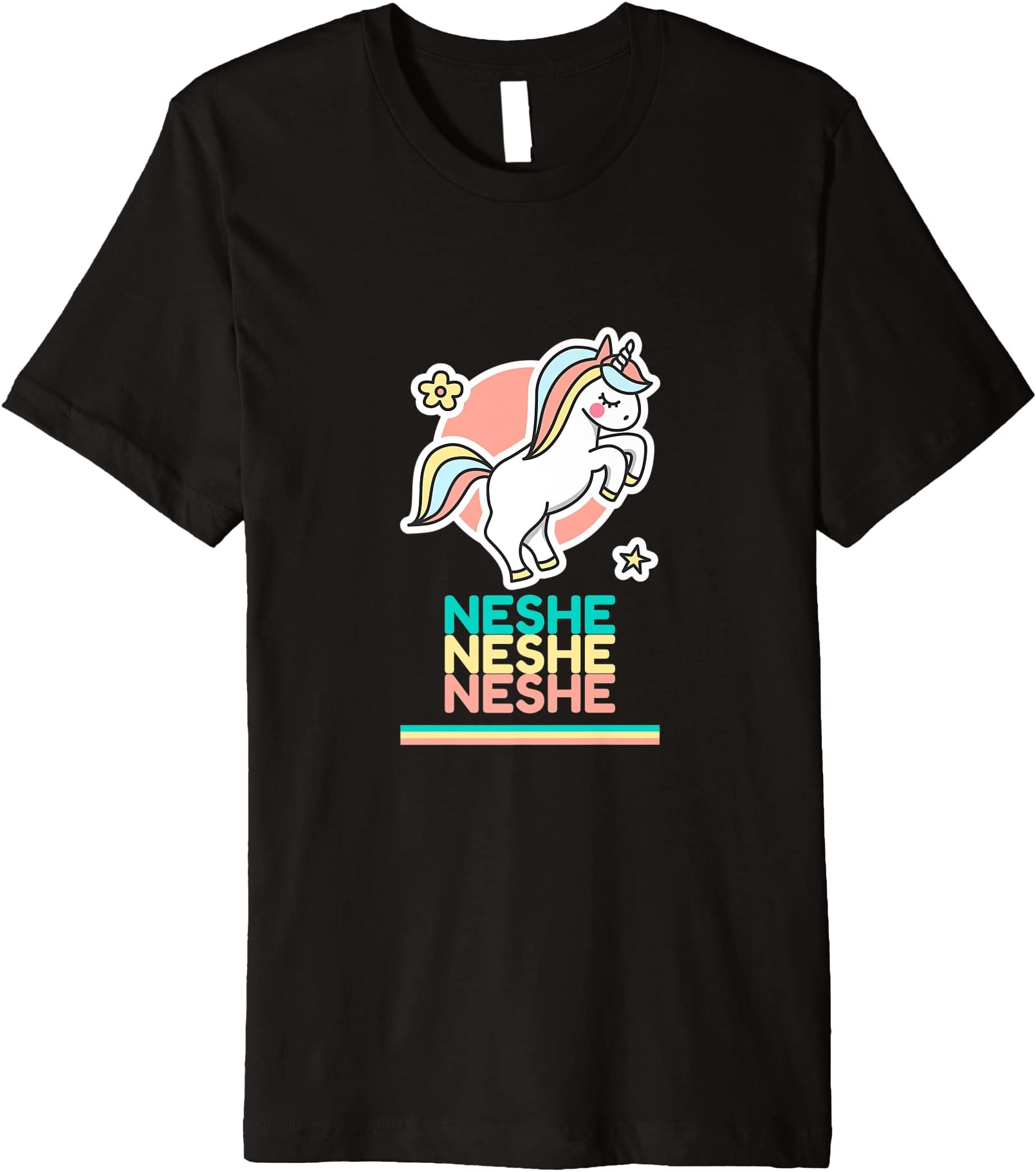 Neshe First Name Cute Unicorn Premium T-Shirt
