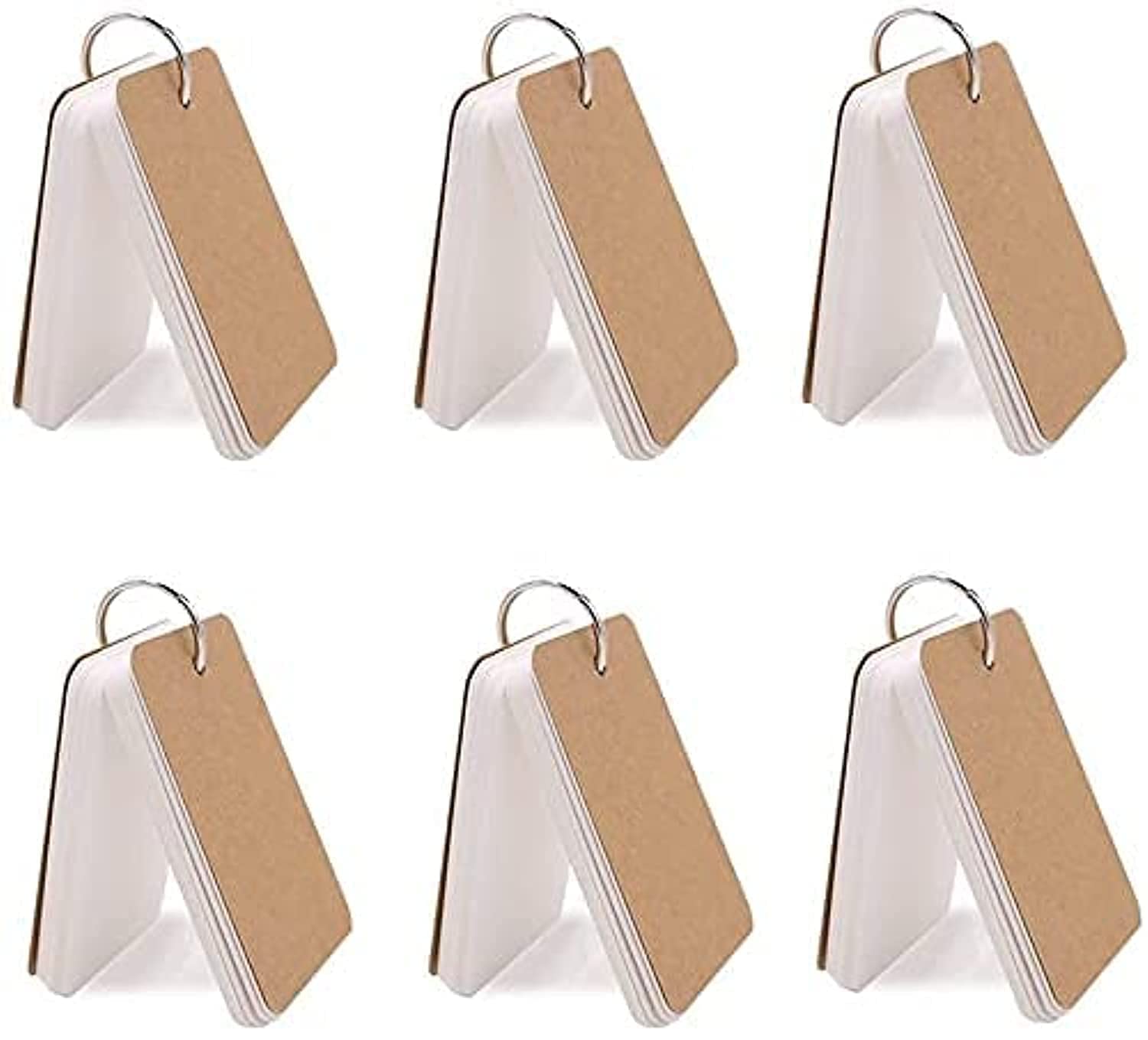 geruilin Easy Flip Flash Card (50 Sheets Per Set, White, 300 Pieces, 2.2 X 3.5 In, Multicolor)