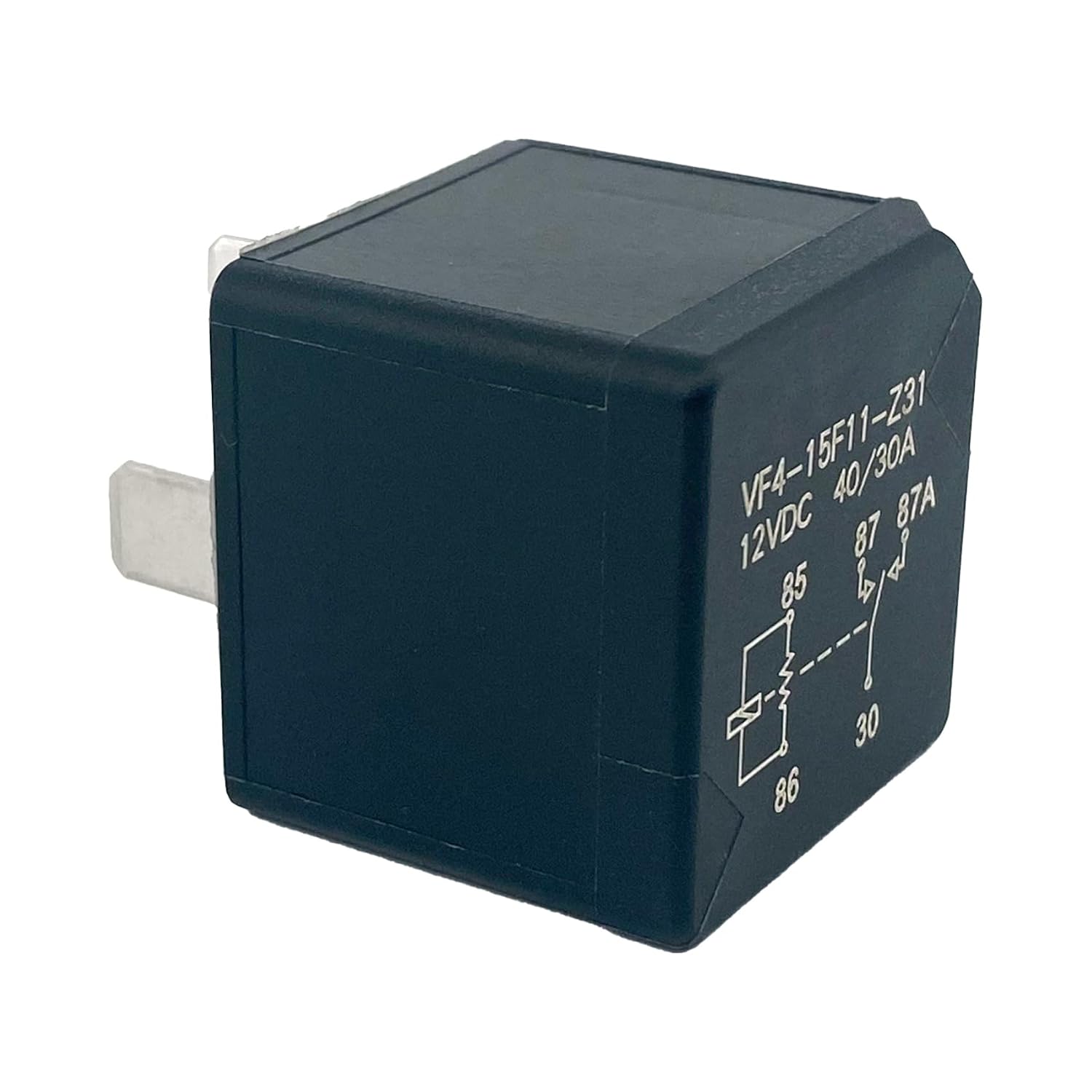 VF4-15F11-Z31 Automotive Relay 2-Pack, 12V 40/30A 5-Pin SPDT Power Relay with Resistor, Compatible with Ford GM Chevy Ram, Replacement for 1393310-3, Fits Fuel Pump & AC Fan Systems