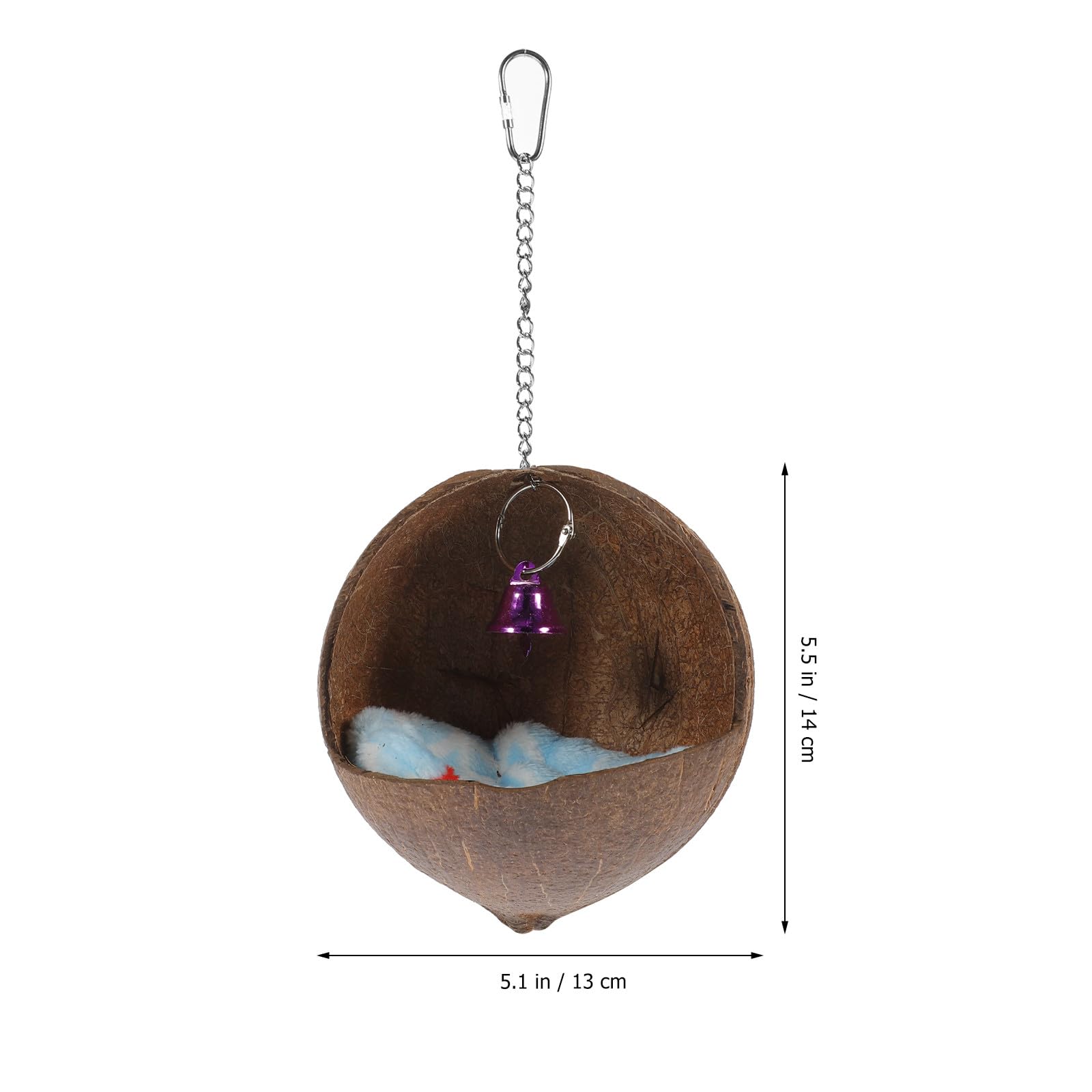 Casa Natural para Loros Nido Colgante y Campana, Cama para Pájaros para Jaula, Adecuado para Descanso de Agapornis y Periquitos Color Aleatorio — view 2