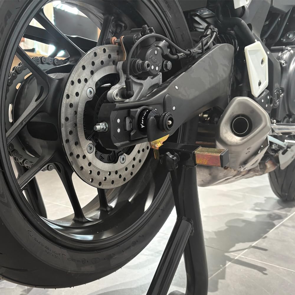 Per Yamaha MT07 MT 07 MT-07 FZ07 2014-2024 2025 2026 moto asse posteriore protezione crash con braccio oscillante spool stand Slider (nero)