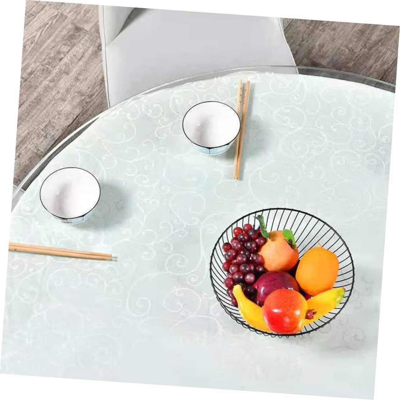 Mikinona Sturdy Round Glass Table Top Thickened Tempered Glass End Tables Living Room