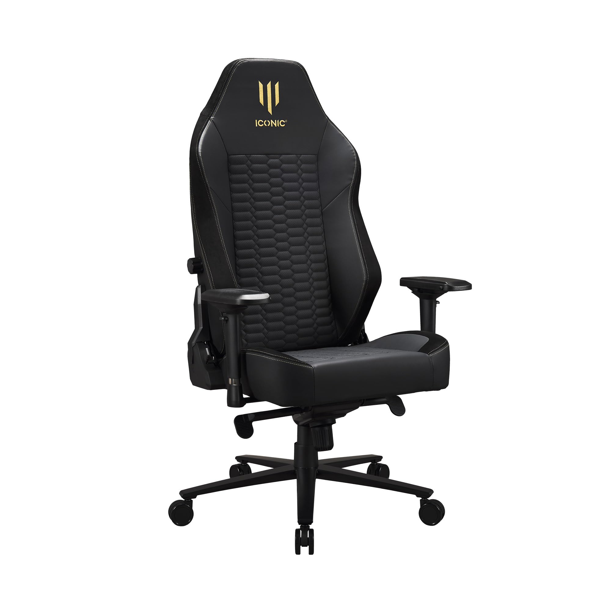 Iconic - Sedia gaming o da ufficio premium Apollon classic black gold - Sedile ergonomica gamer
