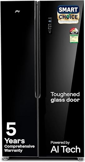 Godrej 600 L, 3 Star, 1+2 Years Additional Warranty, Smart Convertible Zones, Toughened Glass Door Frost Free Inverter Side By Side…