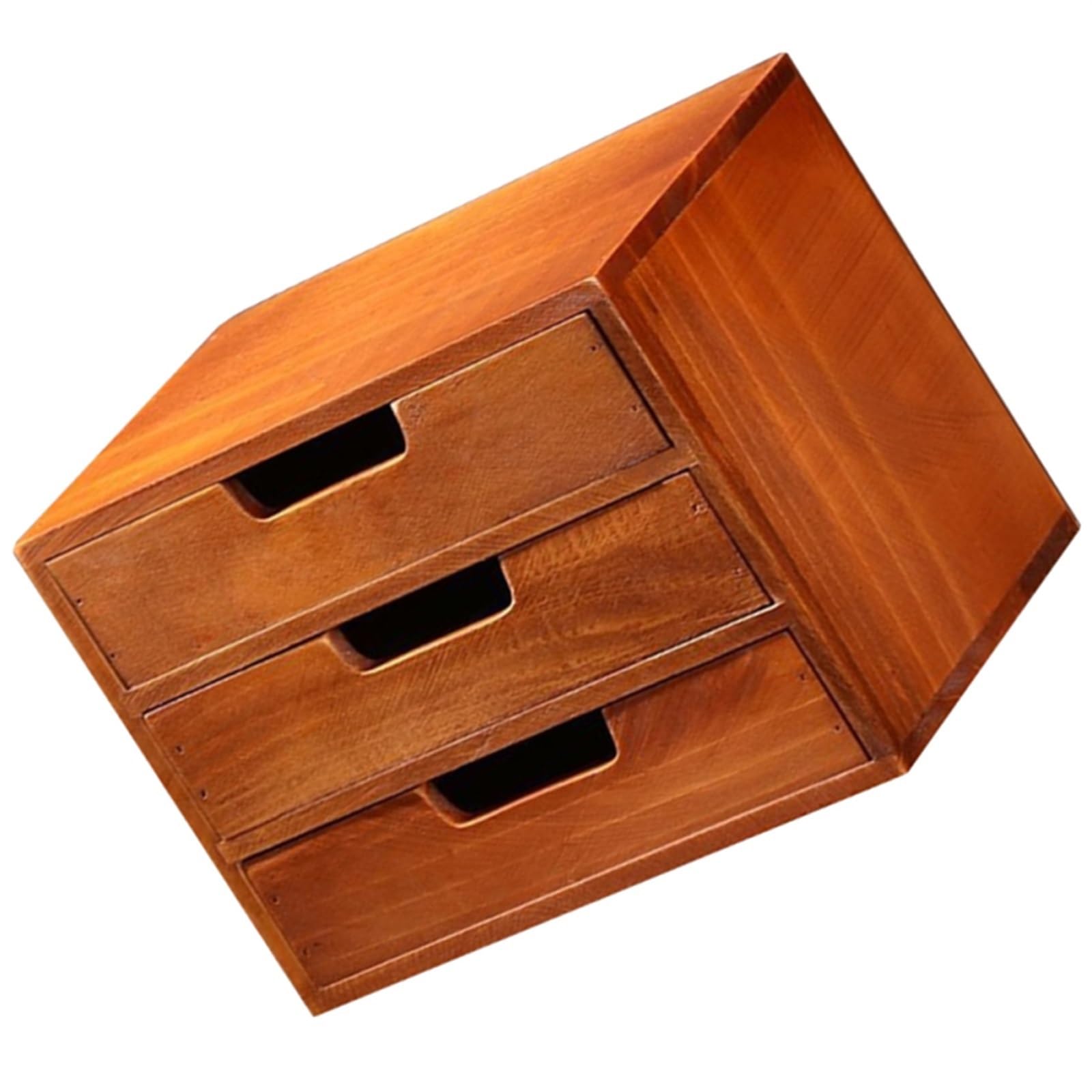 Drewniany organizer na biżuterię – mini 3-poziomowy podróżny organizer do makijażu elegancka gablota szuflada na akcesoria stylowy prezent dla kobiet