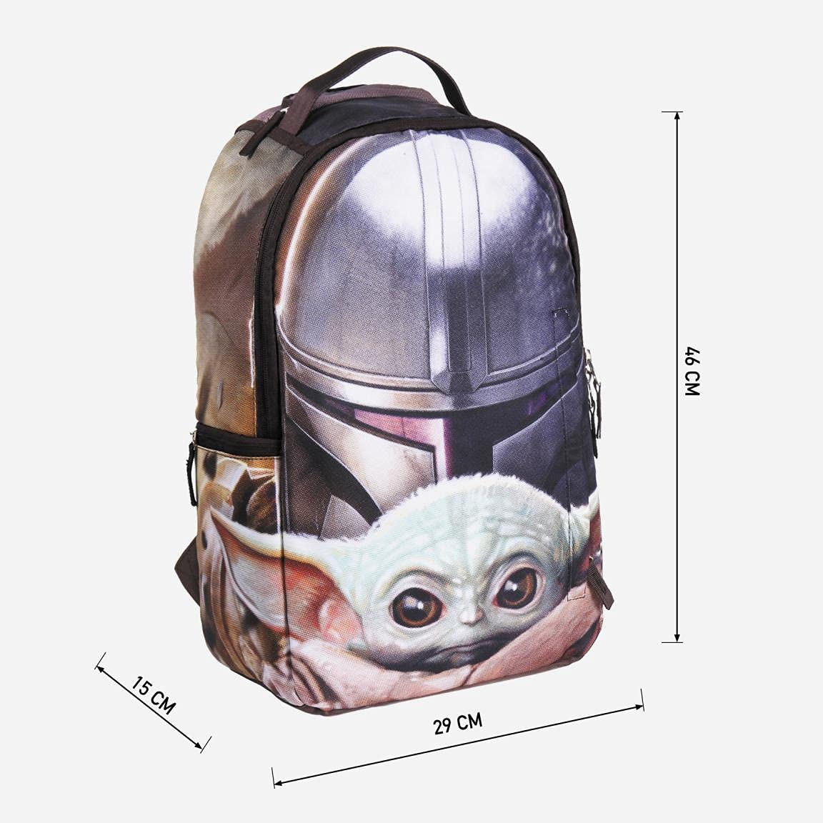 CERDÁ LIFE'S LITTLE MOMENTS Mujer Poliéster The Mandalorian-Licencia Oficial Disney, Multicolor, Grande-Mochila con el tamaño Ideal para Que lleves Todo ordenado