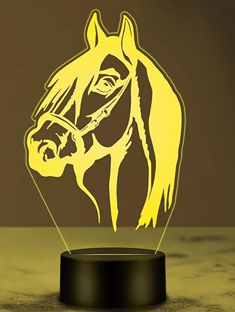 3D Horse Night Light Optical Illusion Led Lamp 7 Colors Changing Birthday Xmas Gift for Boys and Girls Kids Children Room Decor