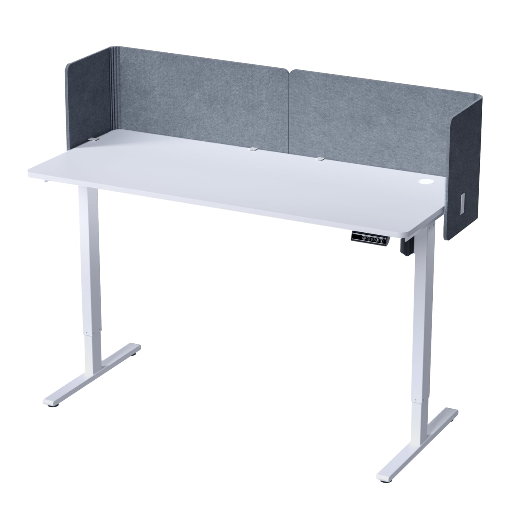 Desk Privacy Panel,2PCS L-Shaped Clamp-On Office Desk Divider,2-in-1 Adjustable Acoustic Desktop Partition Or Under Desk Modesty Panel,for Office,Home,Felt(Grey, 47.2" x 17.7")